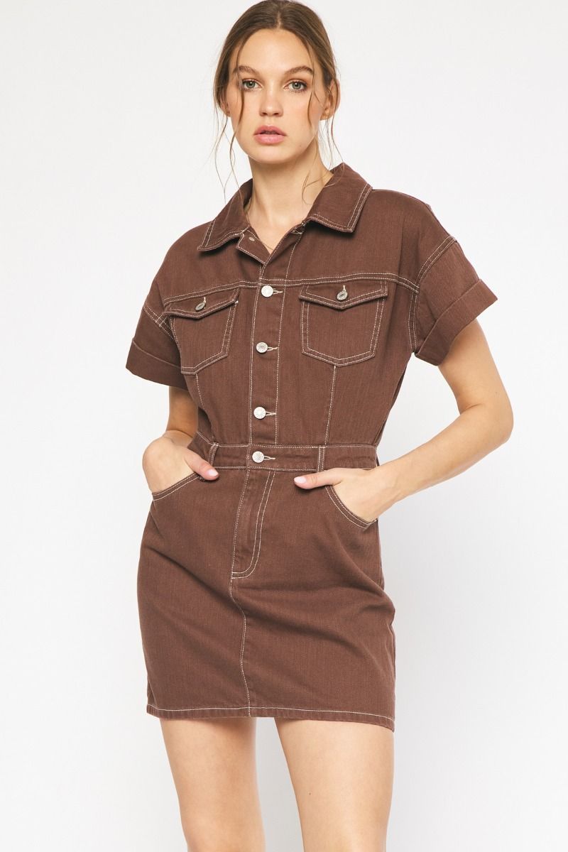 Brown Jean Dress shopbeeba Brown Jean Dress shopbeeba
